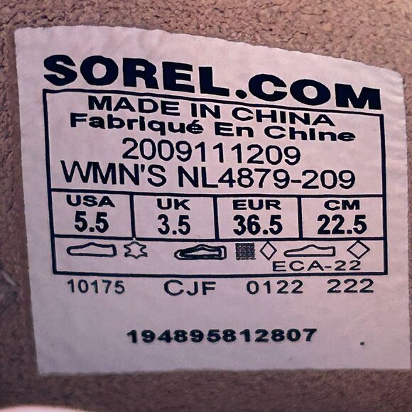 Sorel Hi-Line Lace Up Boot Ceramic/Chalk NL 4879-209 Women's 5.5 NWOB - Picture 12 of 12